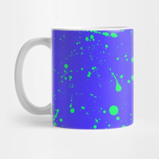 Neon Green Spray Splatter On Blue Violet Mug